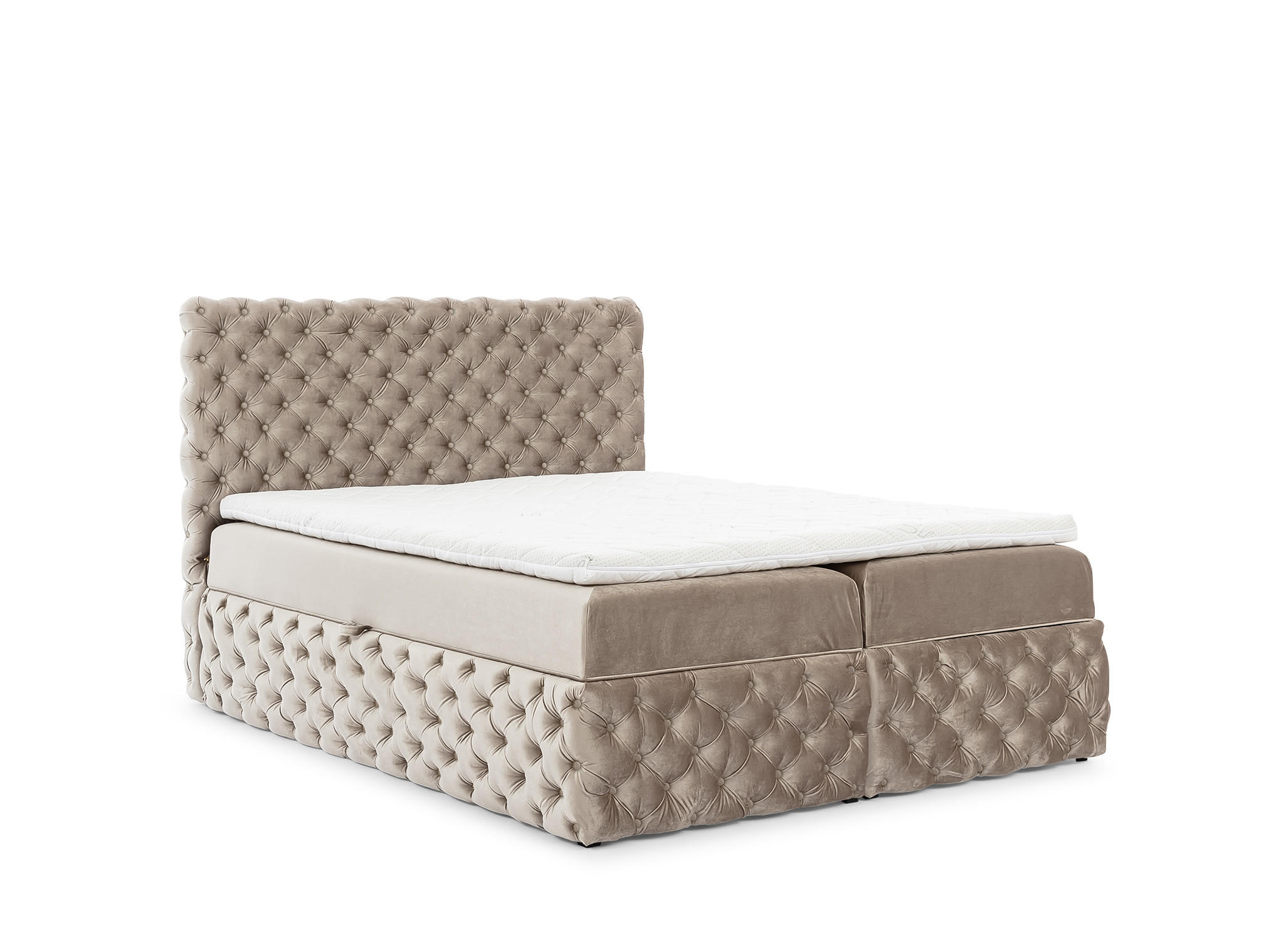 BOXBETT mit zwei Stauraum 120x200 cm in Hellbeige - Beige, Textil (120/200cm) - Home Collective