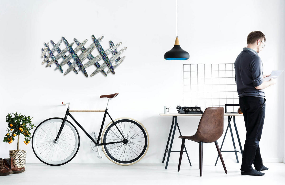 MOSAIK-WANDBILD Lila 114/62 cm - Braun, Glas (114/62cm) - KUNSTLOFT
