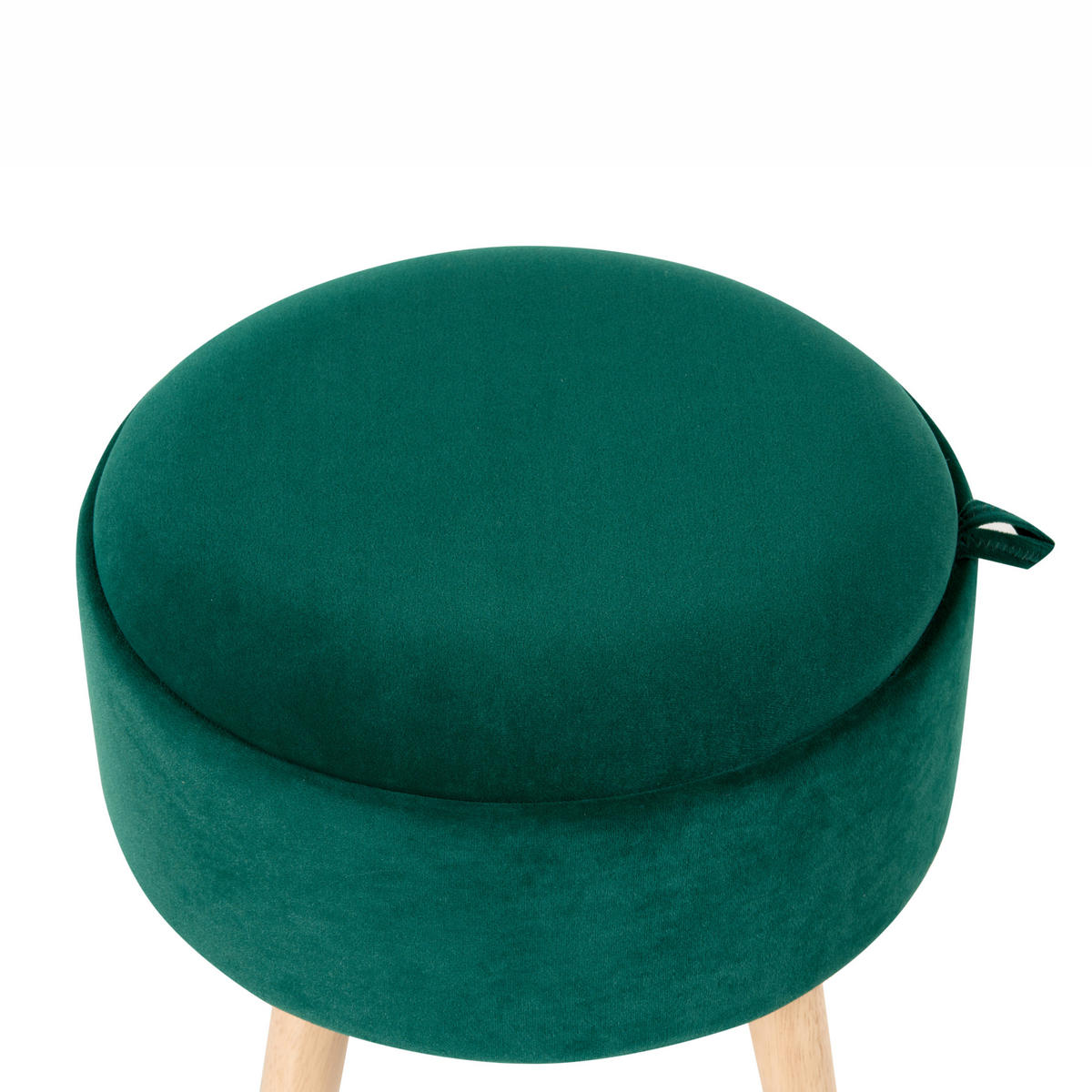 HOCKER Smaragdgrün Neely - Grün, Textil (39/43/39cm) - Beliani