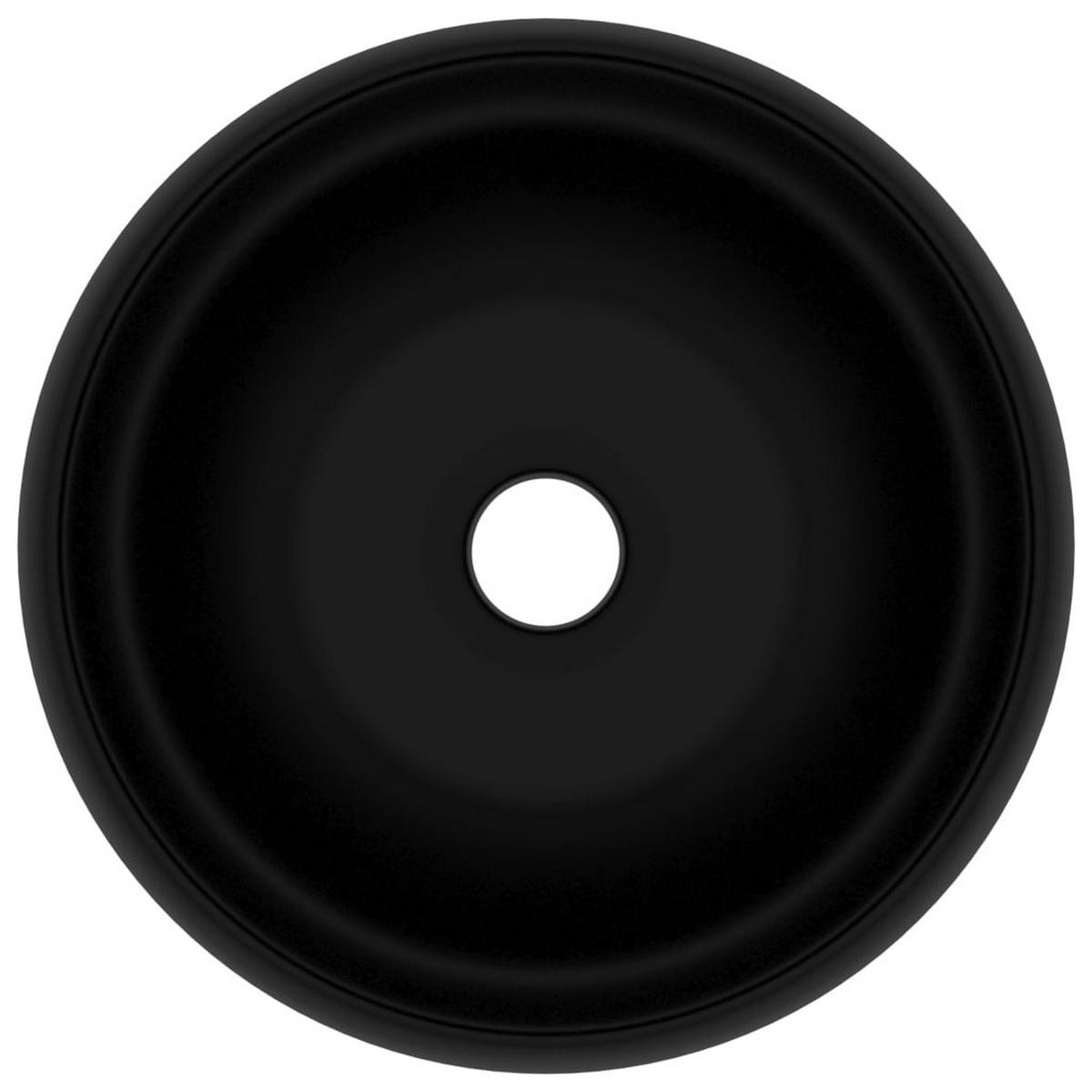 WASCHBECKEN Rund 40/15 cm aus Keramik Schwarz Luxuriös - Schwarz, Keramik (40/15/40cm) - vidaXL