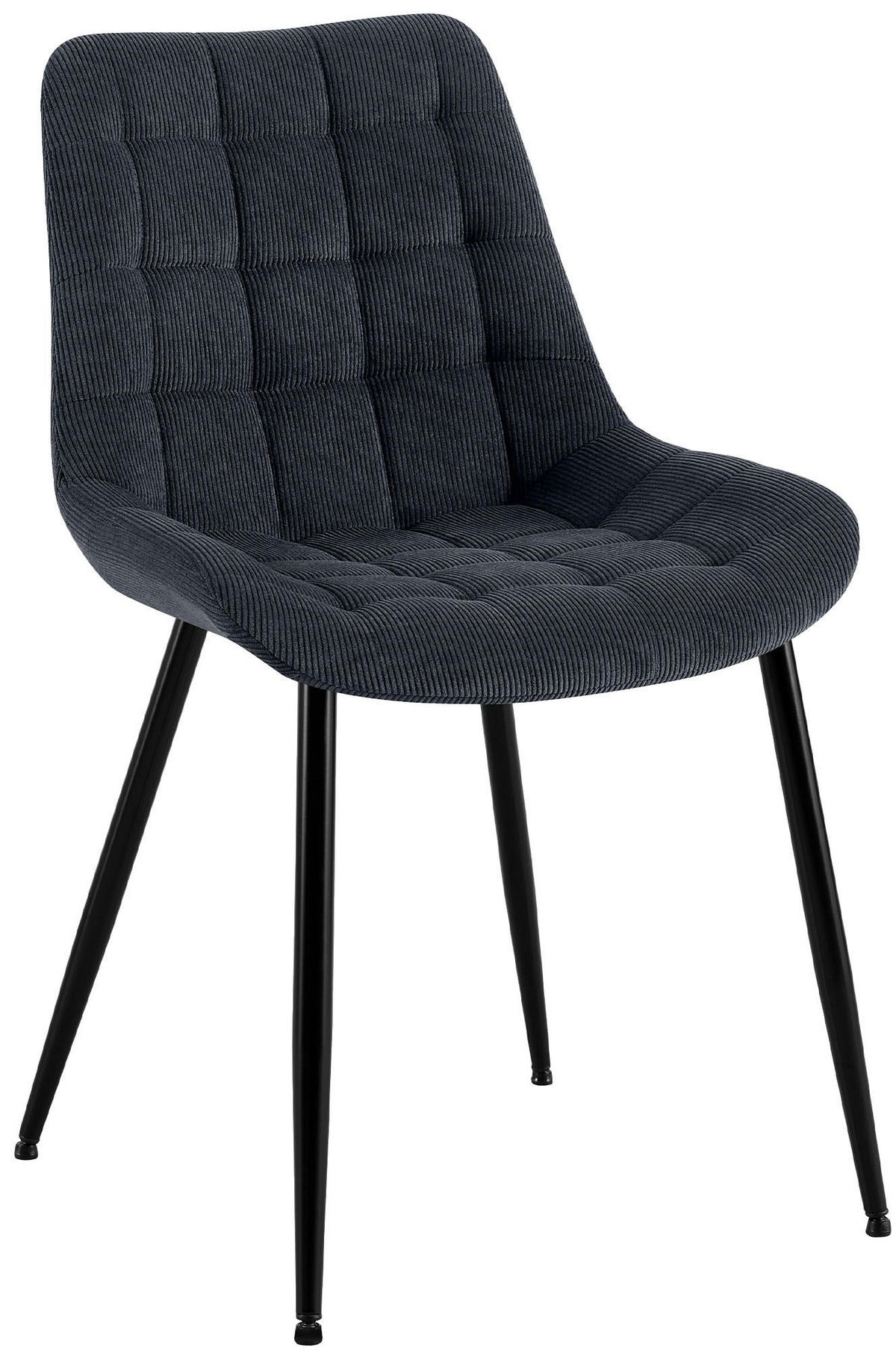 ESSZIMMERSTUHL Cord Schwarz - Schwarz, Textil/Metall (52/83/58cm) - CLP