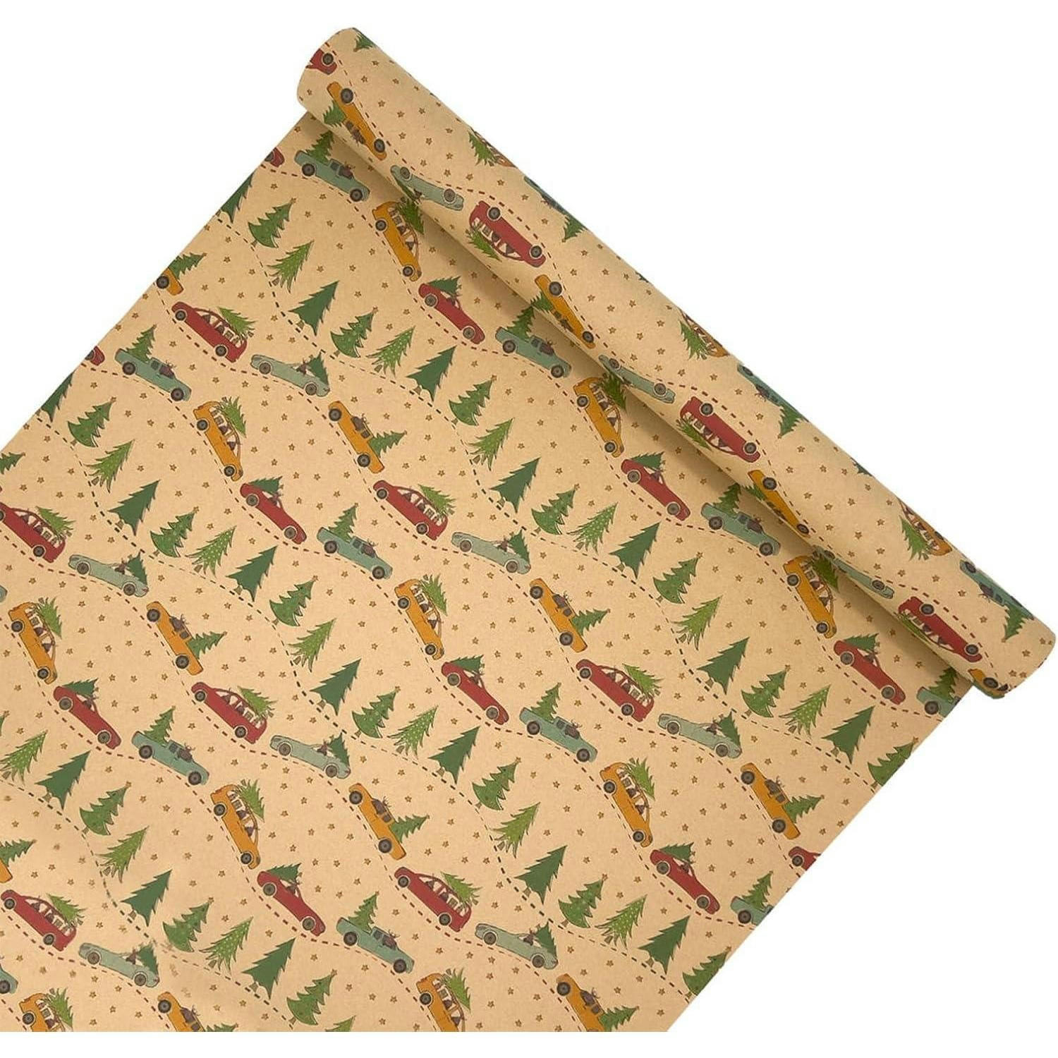 GESCHENKPAPIER Rolle 43 cm x 15 m Weihnachtsbaum Motiv - Braun, Papier (4/4/43cm)