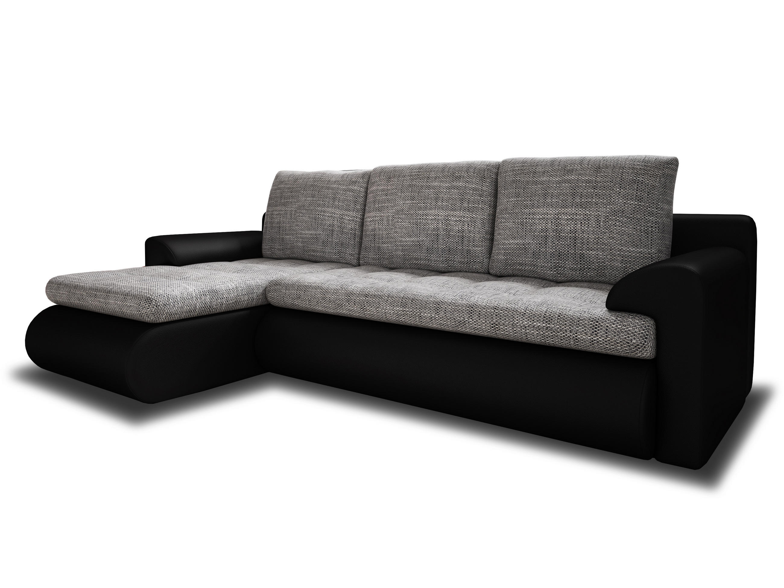 ECKSOFA Santi, Seite: Links - Schwarz/Grau, Holz/Textil (226/152cm) - Sofnet