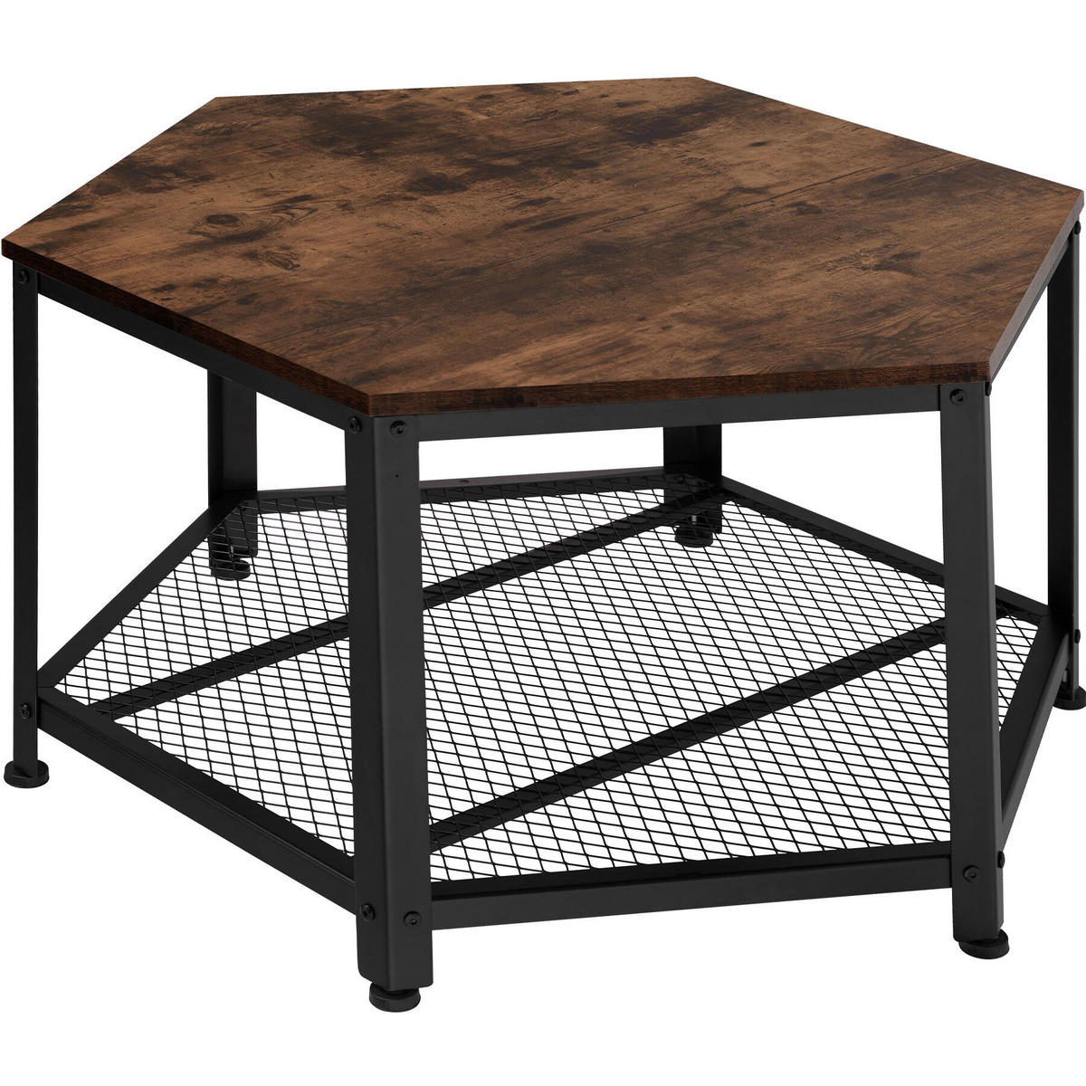 COUCHTISCH Norwich,86,5 x 75 x 46,5 cm,Industrial Holz dunkel, rustikal - Rostfarben, Holz (75/86.5/46.5cm) - tectake