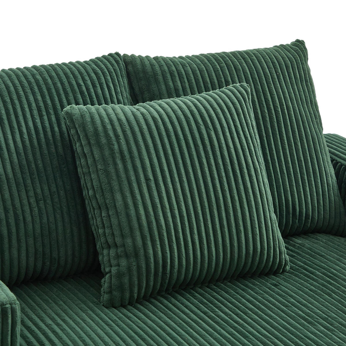 RELAXLIEGE XXL Polsterliege,Relaxsessel,3 Zierkissen,Cord,Grün - Grün, Textil (128/85/142cm) - LVHOM