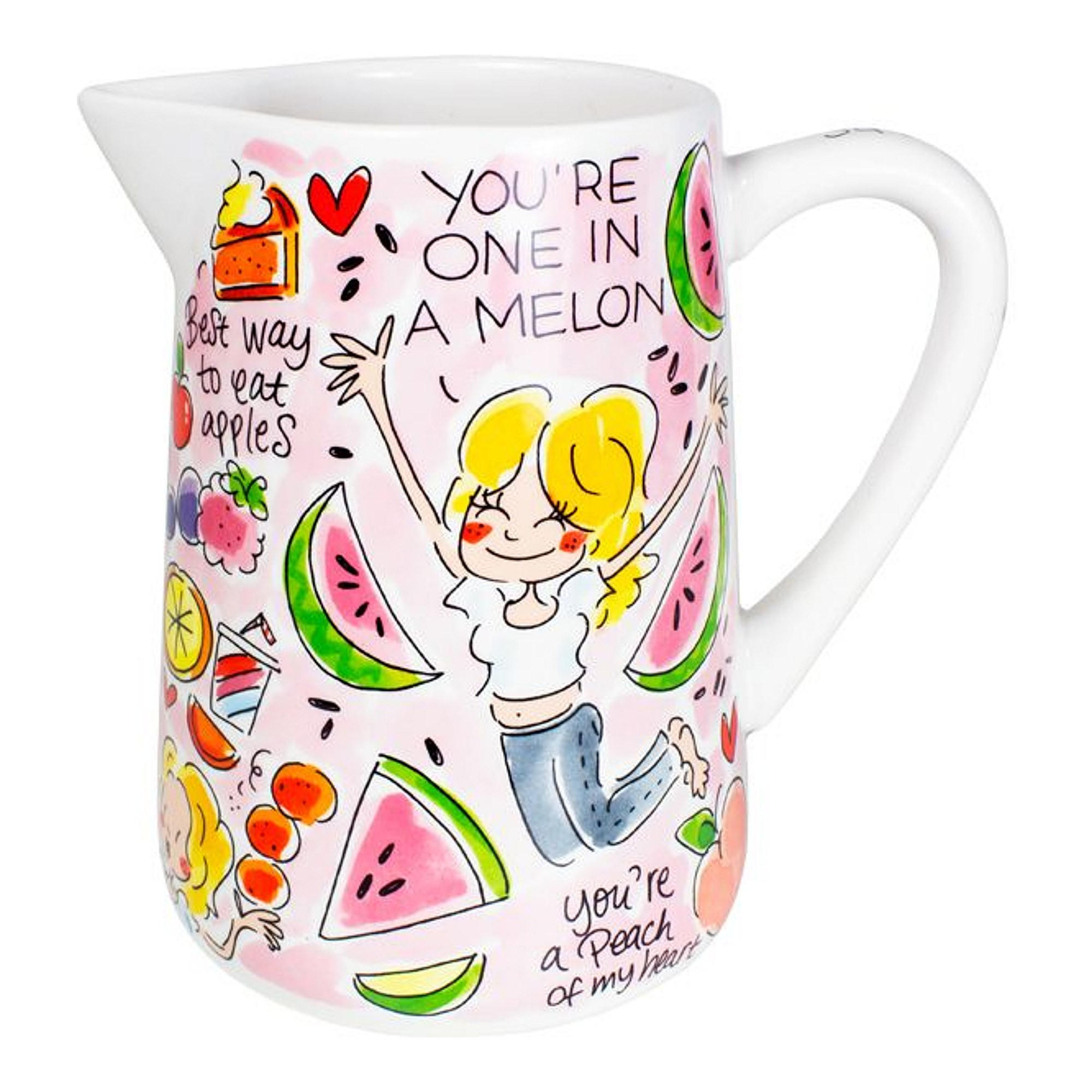 SAFTKANNE Rosa Früchte in Bunt - 1000 ml - Multicolor, Keramik (1L) - Blond Amsterdam
