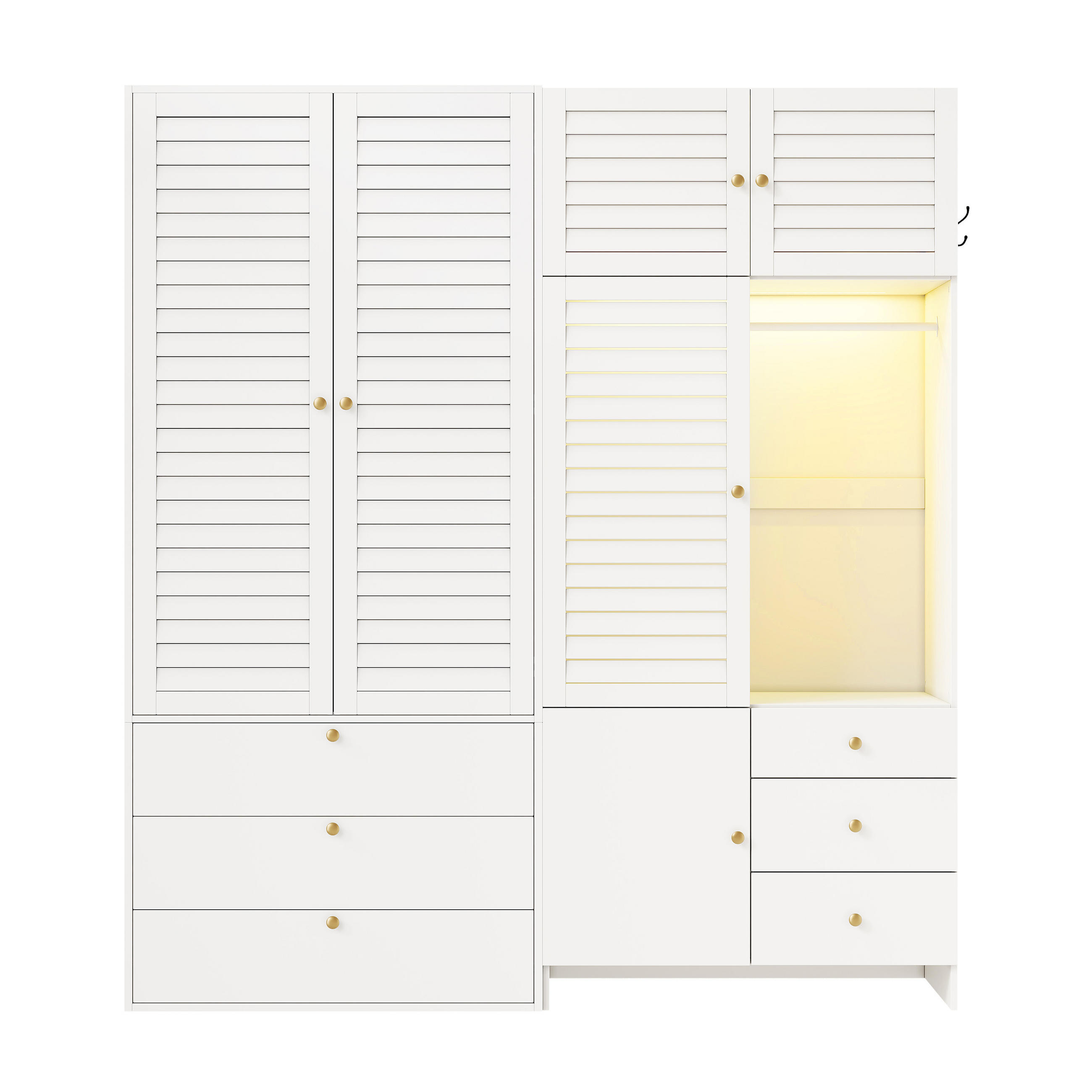 Urban Meuble Kleiderschrank Weiß 180x200x50 cm