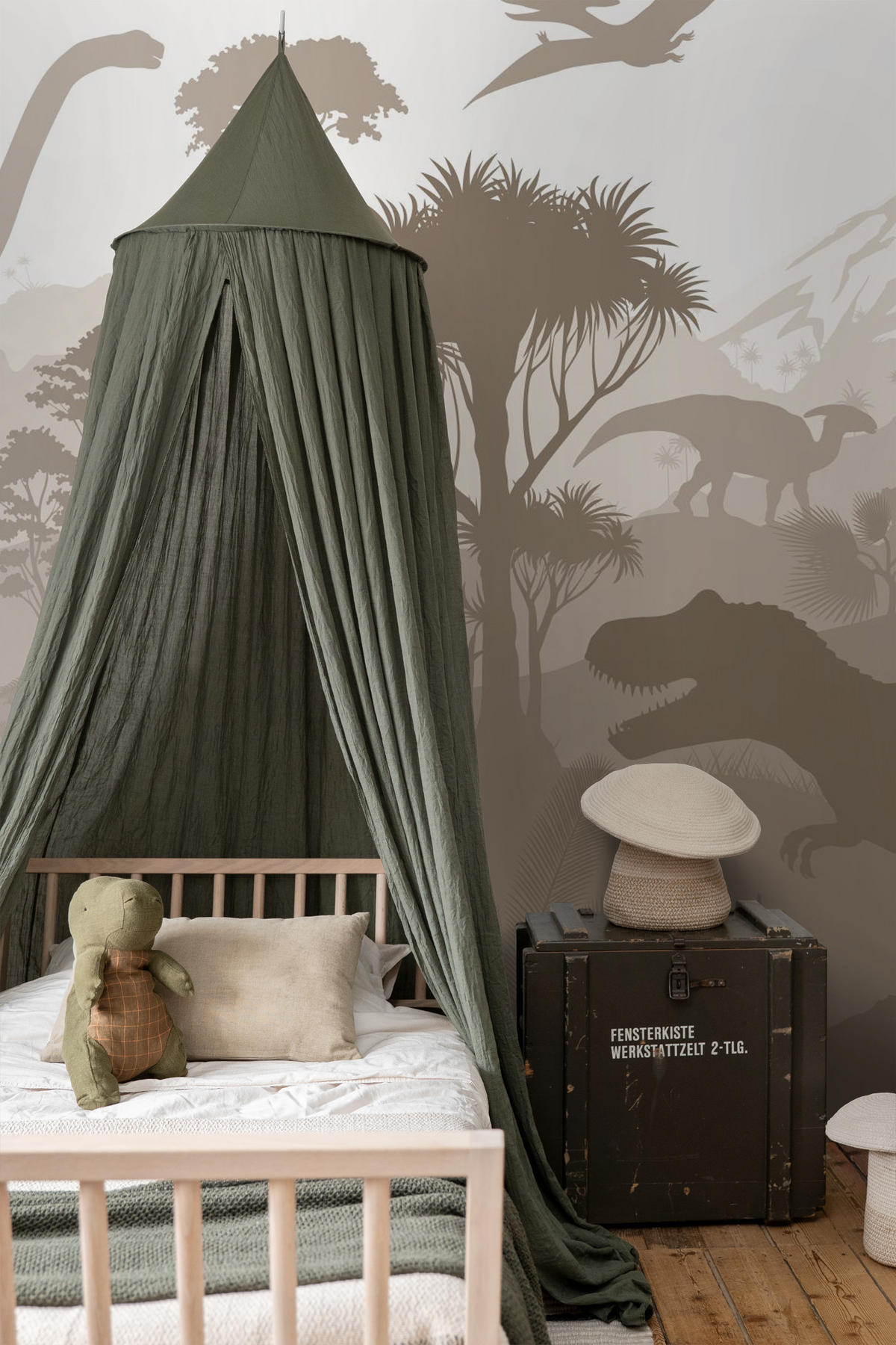 FOTOTAPETE Dinosaurier 300 x 279 cm - Braun, Papier (300/279cm) - ESTAhome