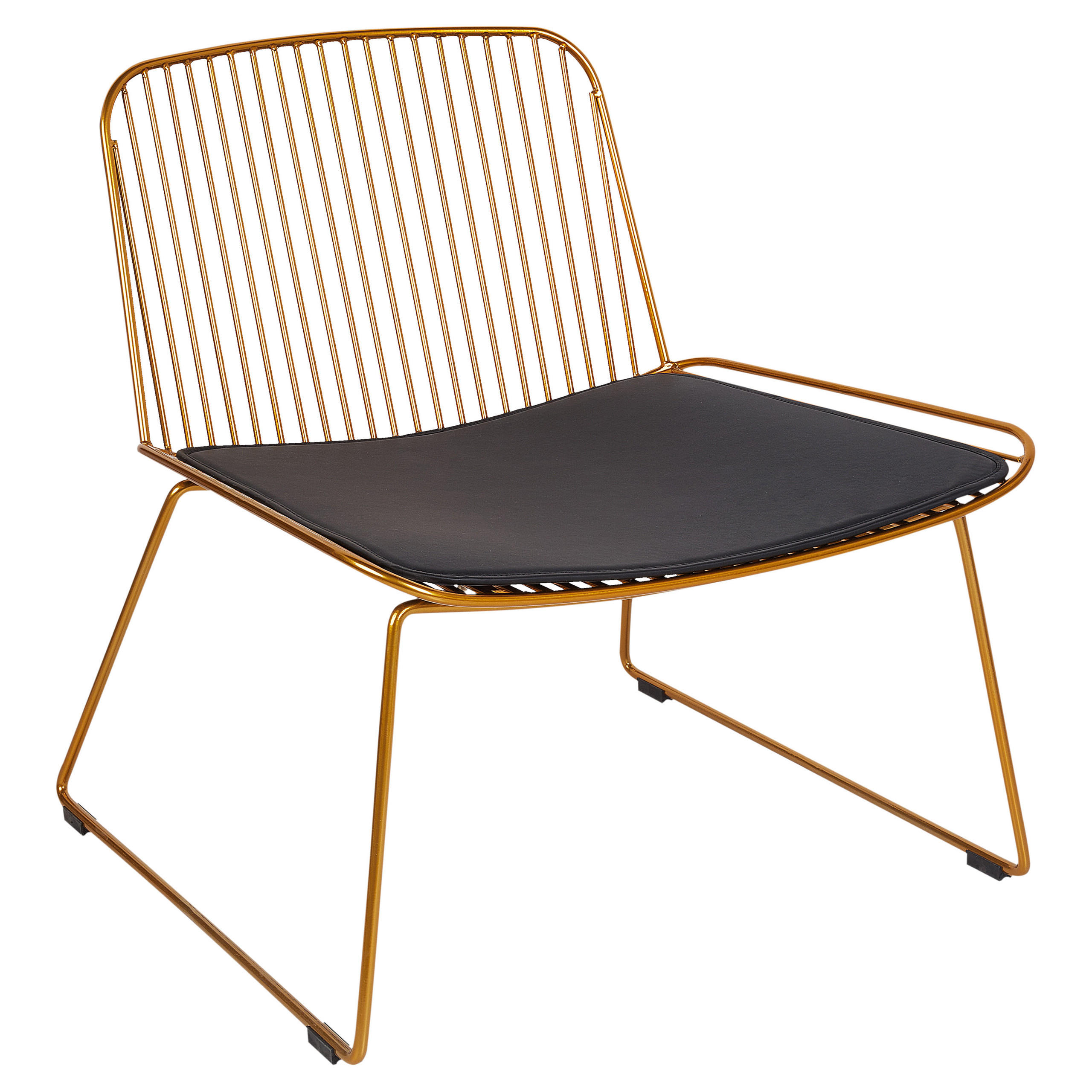 ESSZIMMERSTUHL Metall Gold Snorum - Goldfarben/Schwarz, Metall (67/70/68cm) - Beliani