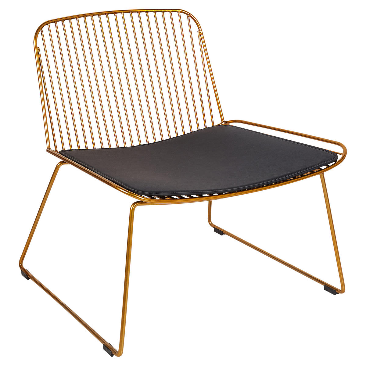 ESSZIMMERSTUHL Metall Gold Snorum - Goldfarben/Schwarz, Metall (67/70/68cm) - Beliani