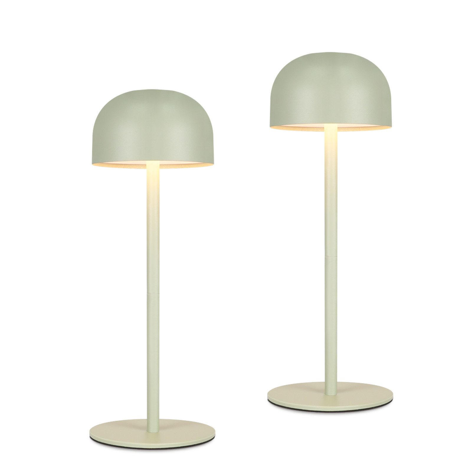 LED-TISCHLEUCHTE Abberger 9/9/25cm(2er-set) - Grün, Metall (9/9/25cm) - Nettlife
