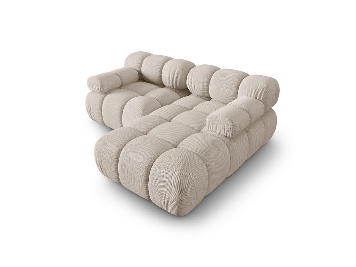 ECKSOFA modular rechts Bellis aus 3D-Stoff leichtes beige 3 Sitzplätze - Creme, Textil (155/188cm) - Micadoni