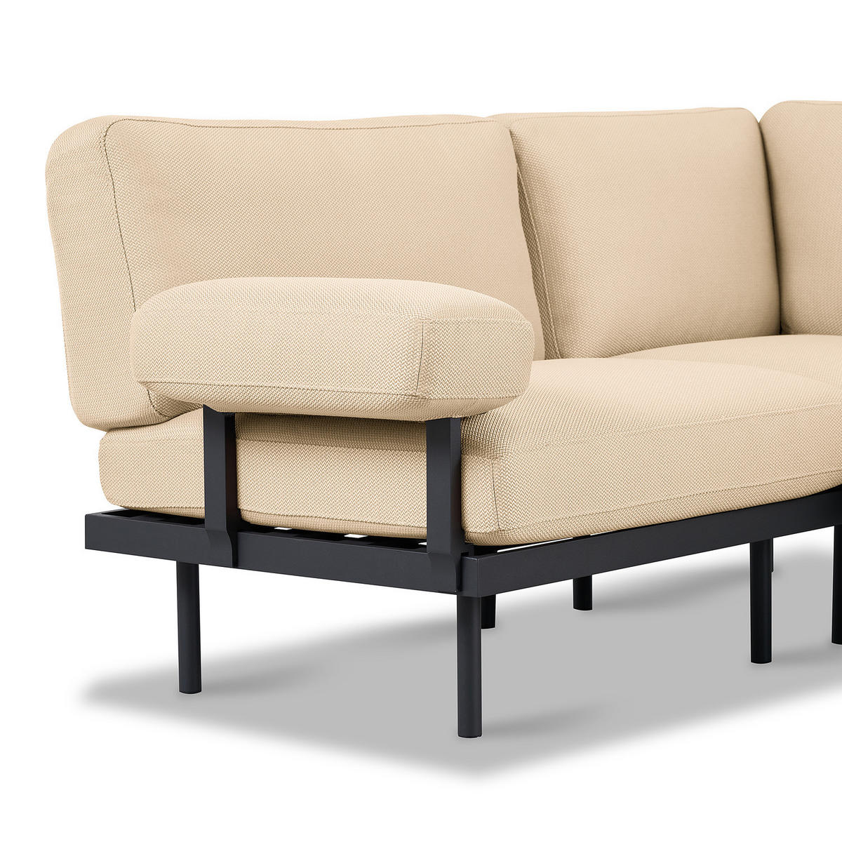 OUTDOOR-ECKSOFA - Beige, Textil/Metall (186/80/186cm) - home24