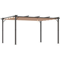 PERGOLA 300/400 cm se zatahovací střechou a UV ochranou, Šedá - šedá, kov (400/223/300cm) - Redom