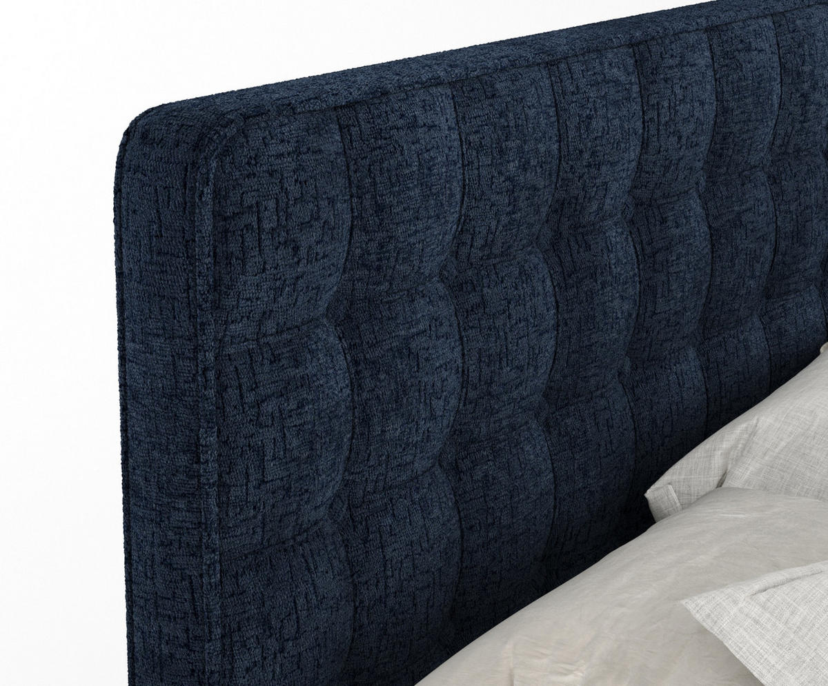 BOXSPRINGBETT Velouria Marineblau 160/200 cm - Schwarz/Dunkelblau, Holz/Holzwerkstoff (160/200cm) - Maison de Reve