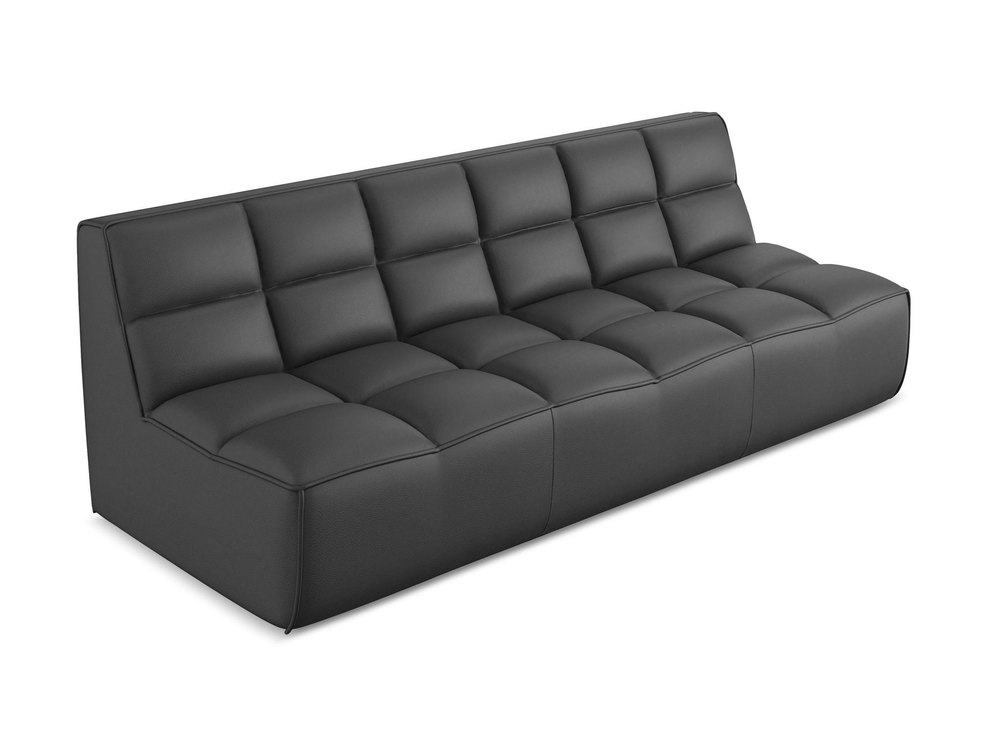 Thumbnail - Makamii 3-Sitzer, Grau, Leder, Füllung: Schaumstoff, 210x75x93 cm, Made in EU, Wohnzimmer, Sofas & Couches, Sofas, 3-Sit...