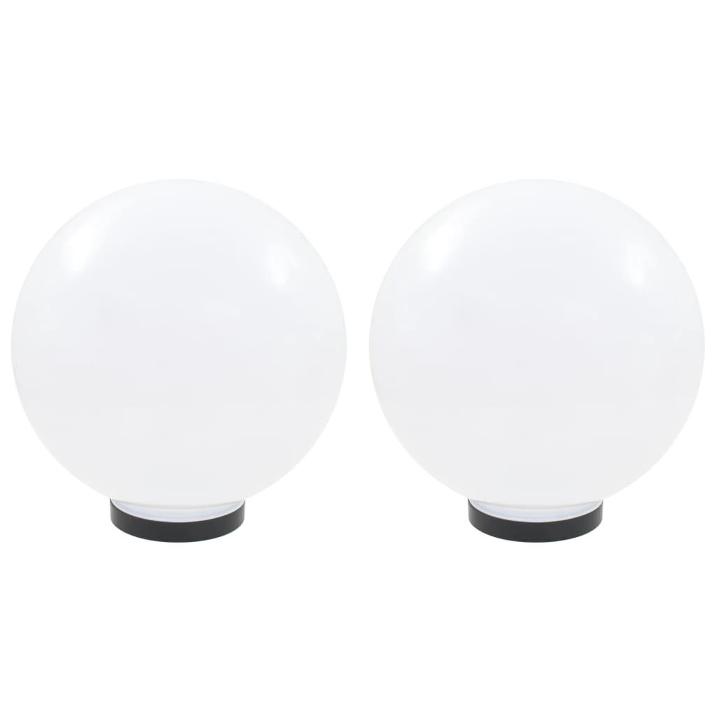 LED-GARTENLEUCHTEN 2Er Set Kugelförmig 30 Cm Pmma - Weiß, Kunststoff (30/30/30cm) - vidaXL