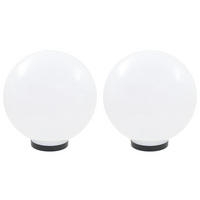 LED-GARTENLEUCHTEN 2Er Set Kugelförmig 30 Cm Pmma - Weiß, Kunststoff (30/30/30cm) - vidaXL