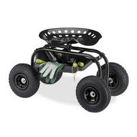 ROLLSITZ - Schwarz, Kunststoff/Metall (42/56/77cm) - Relaxdays