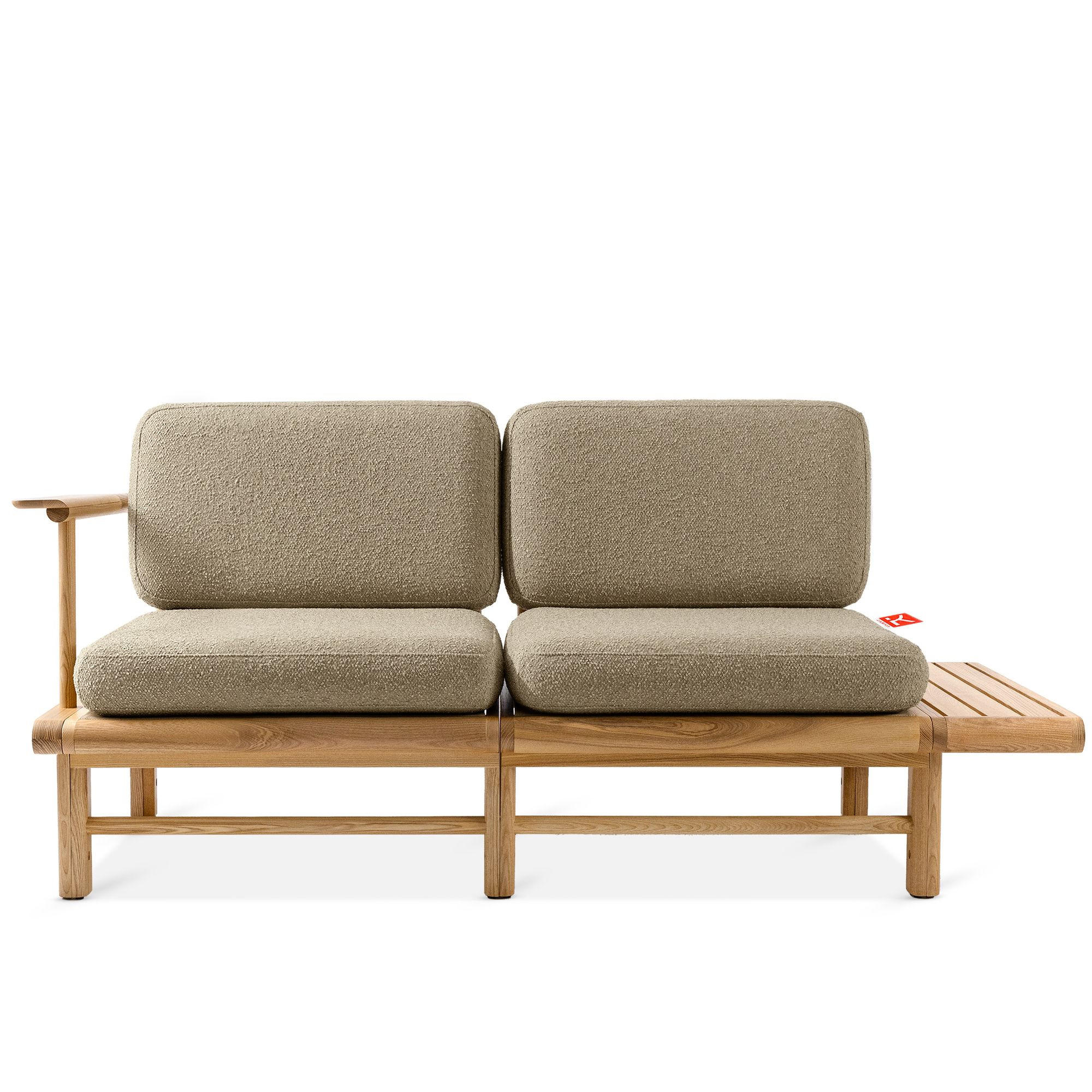 GARTENSOFA ATREDA 2-Sitzer, mit Ablage - Beige, Holz/Textil (175/74/80cm) - KONSIMO®