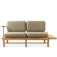 GARTENSOFA ATREDA 2-Sitzer, mit Ablage - Beige, Holz/Textil (175/74/80cm) - KONSIMO®