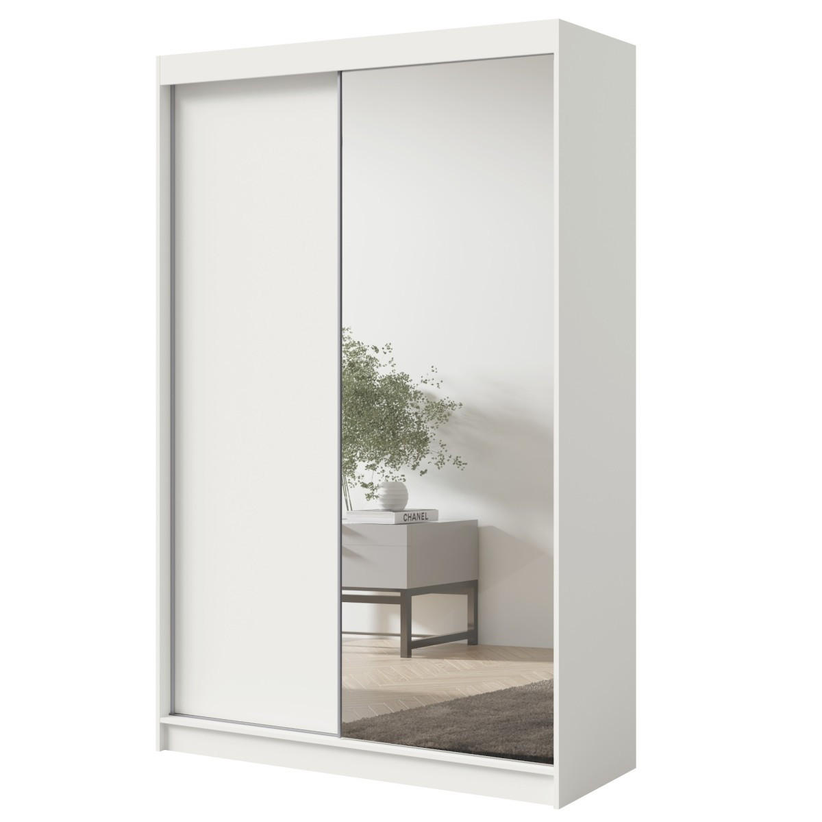 mzm24 Schwebetürenschrank Weiß 150x236x60 cm