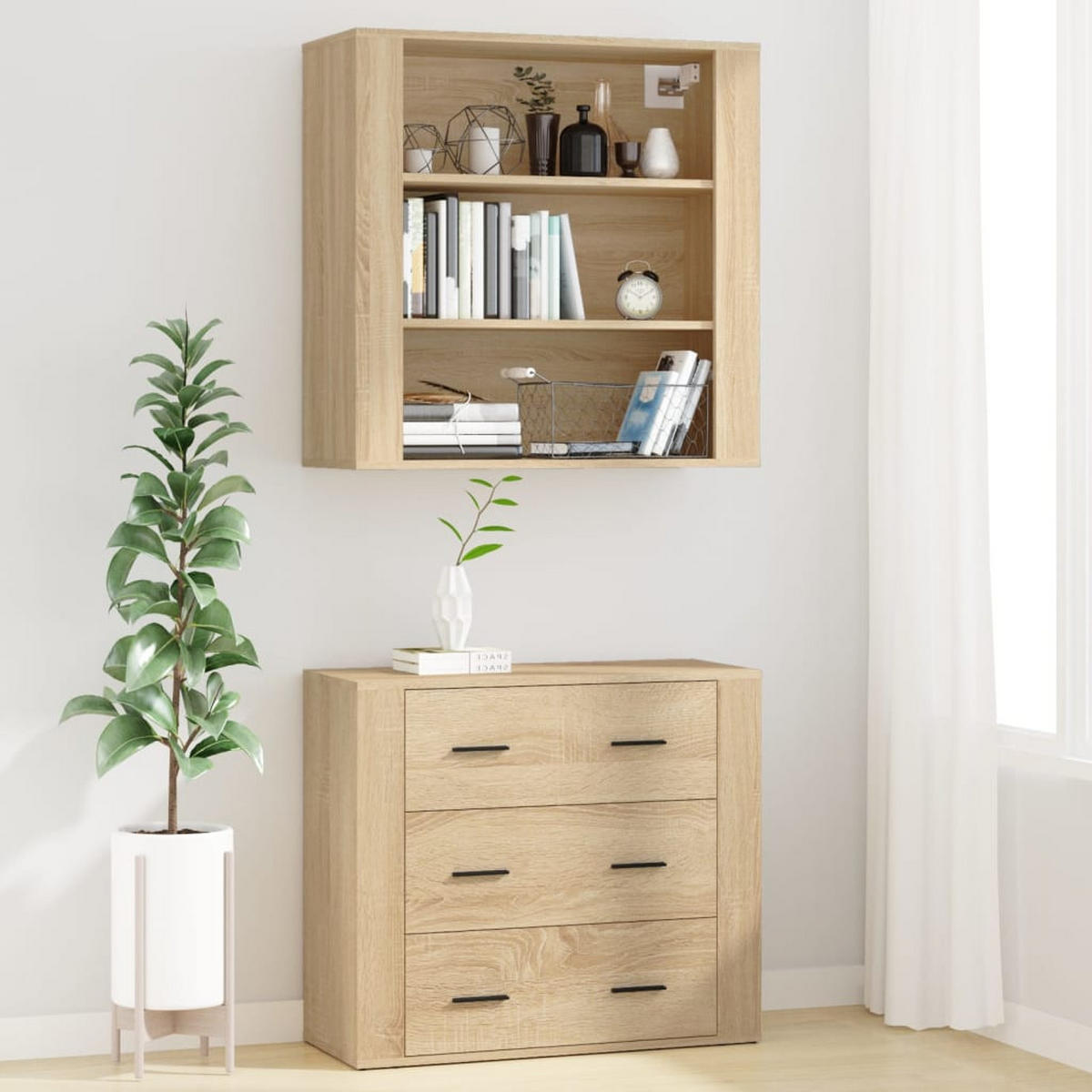 HIGHBOARD Sonoma-Eiche Holzwerkstoff - Braun, Holzwerkstoff (33/70/80cm) - vidaXL