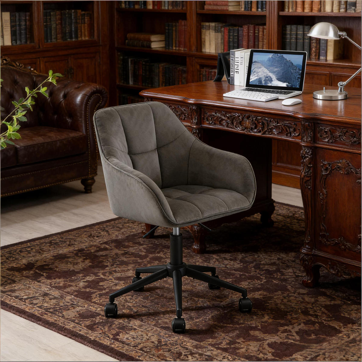 DREHSTUHL DE-40847 ergonomisch höhenverstellbar 360° drehbar Dunkelgrau - Dunkelgrau, Metall (40/90/56cm) - ComfortXL