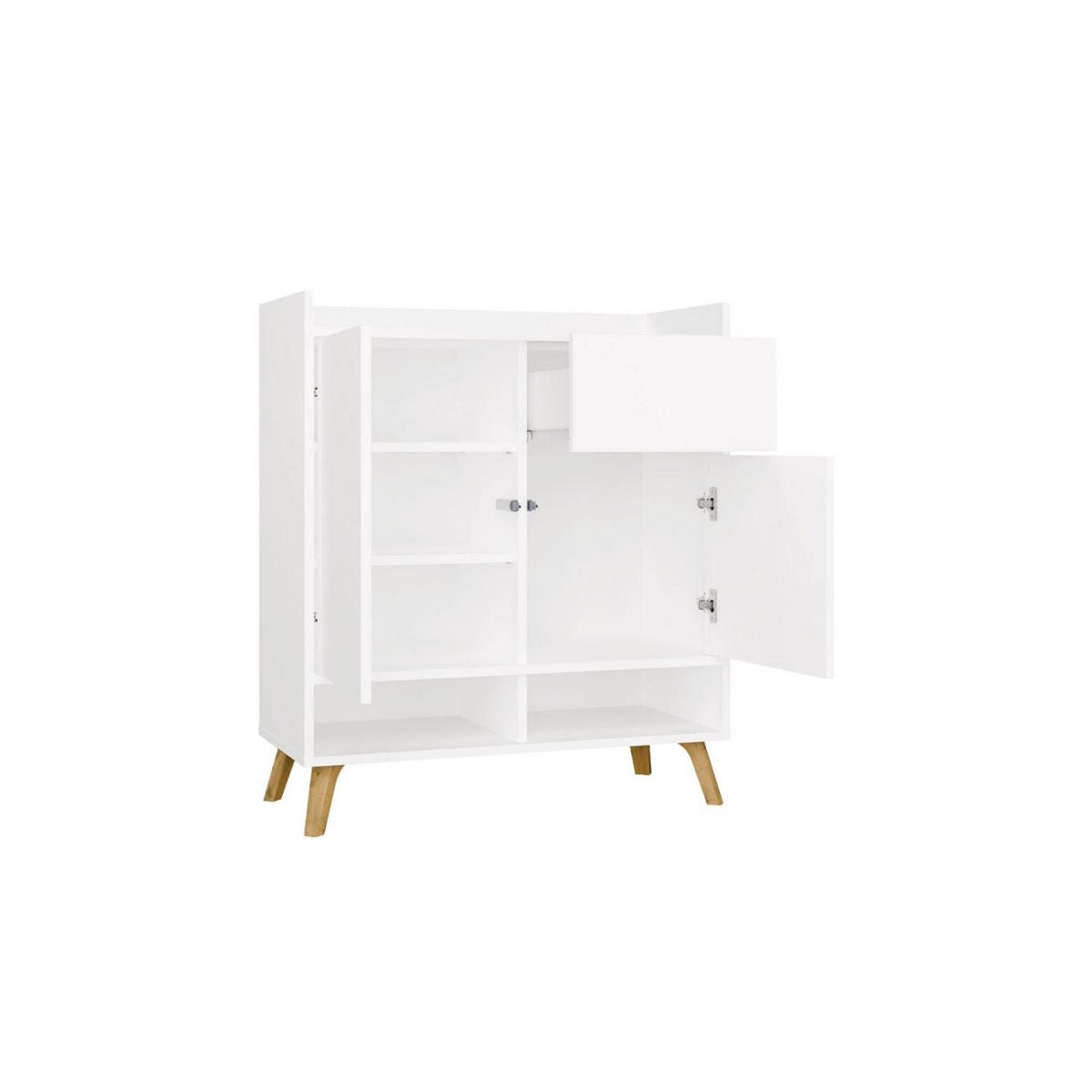 KOMMODE Kim - Weiß, Holzwerkstoff (80/92/35cm) - kommodly