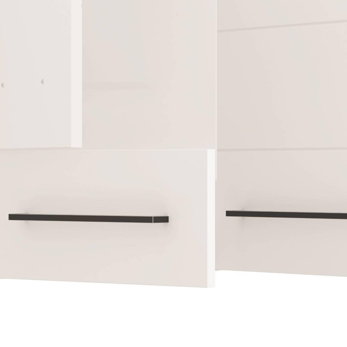 KÜCHENLEERBLOCK 180 cm in Weiß - Schwarz/Braun, Holz (180/200/60cm) - Homestyle4u