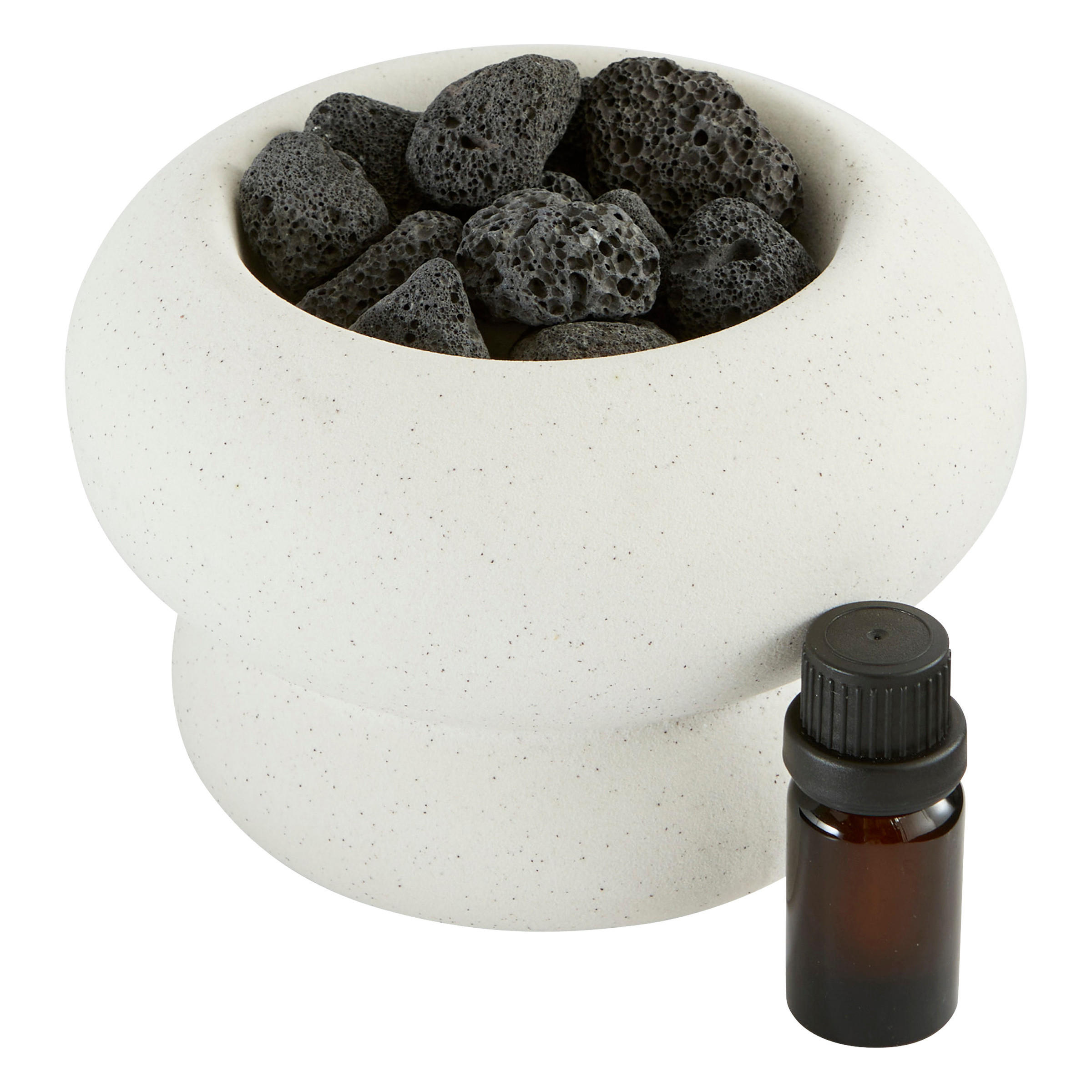 DUFTDIFFUSOR Malakite mit Steinen + 10 ml Duftöl - Weiß, Keramik (13.8/9.8/13.8cm) - Atmosphera Createur d´interieur