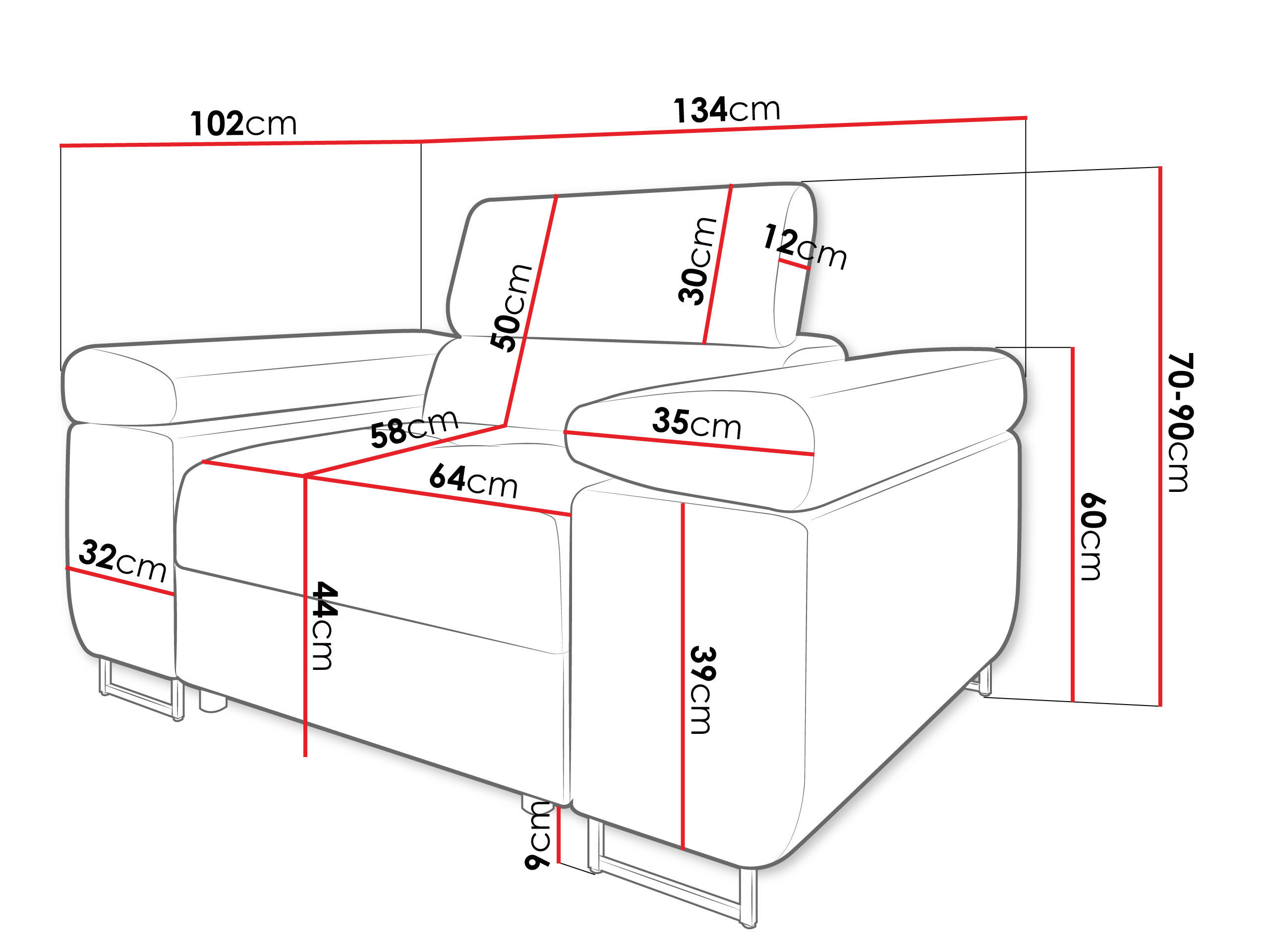 Thumbnail - Mirjan24 Sessel, Braun, Textil, 1-Sitzer, Rechteckig, 134x90x102 cm, Wohnzimmer, Sessel, Polstersessel