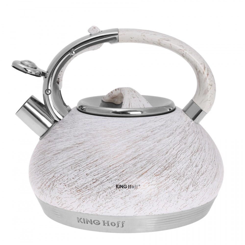 WASSERKESSEL Weiß 22/19/21 cm KH1066 - Weiß, Metall (22cm) - Kinghoff 