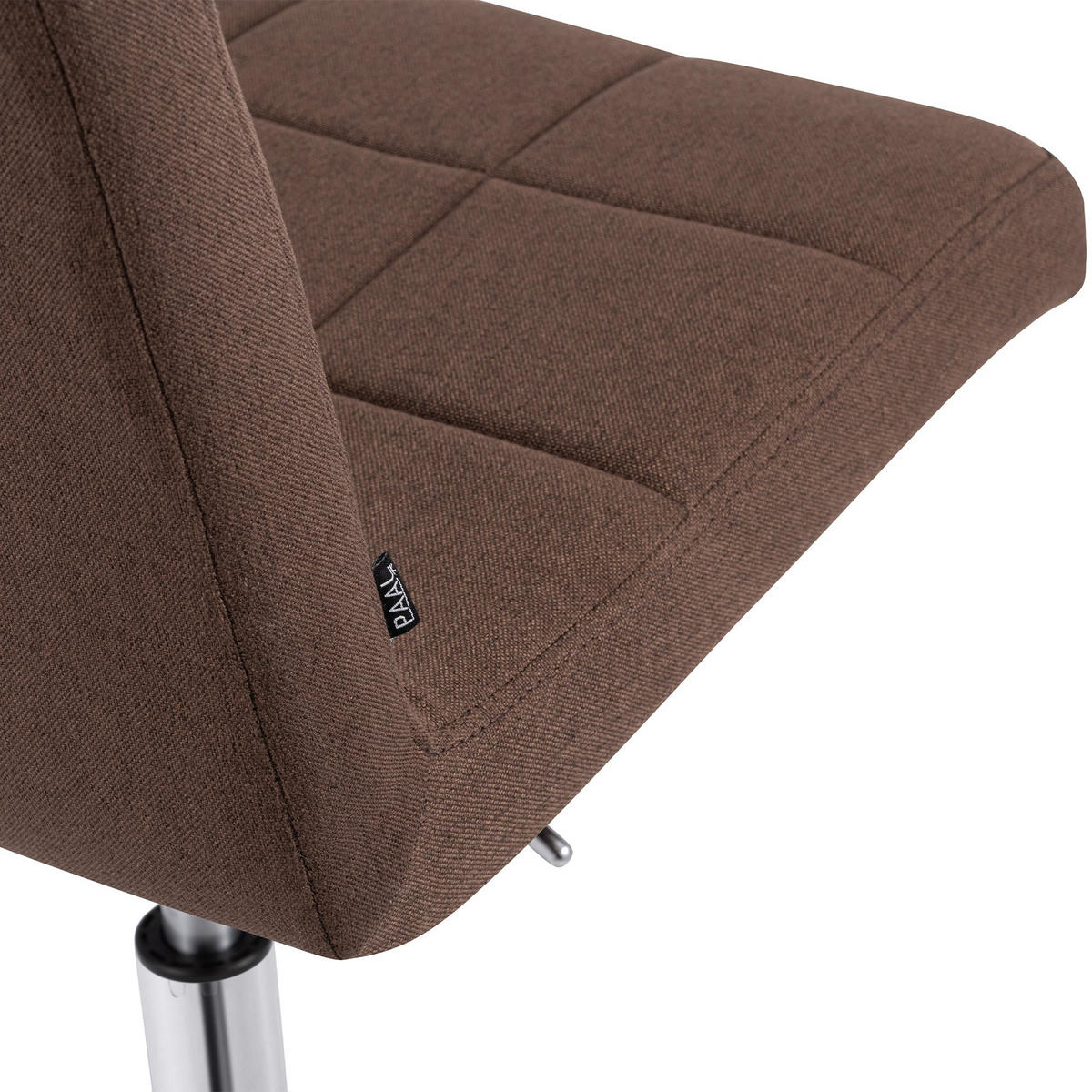 DREHSTUHL Stoff Braun - Chromfarben/Braun, Textil/Metall (47/93/56cm) - CLP