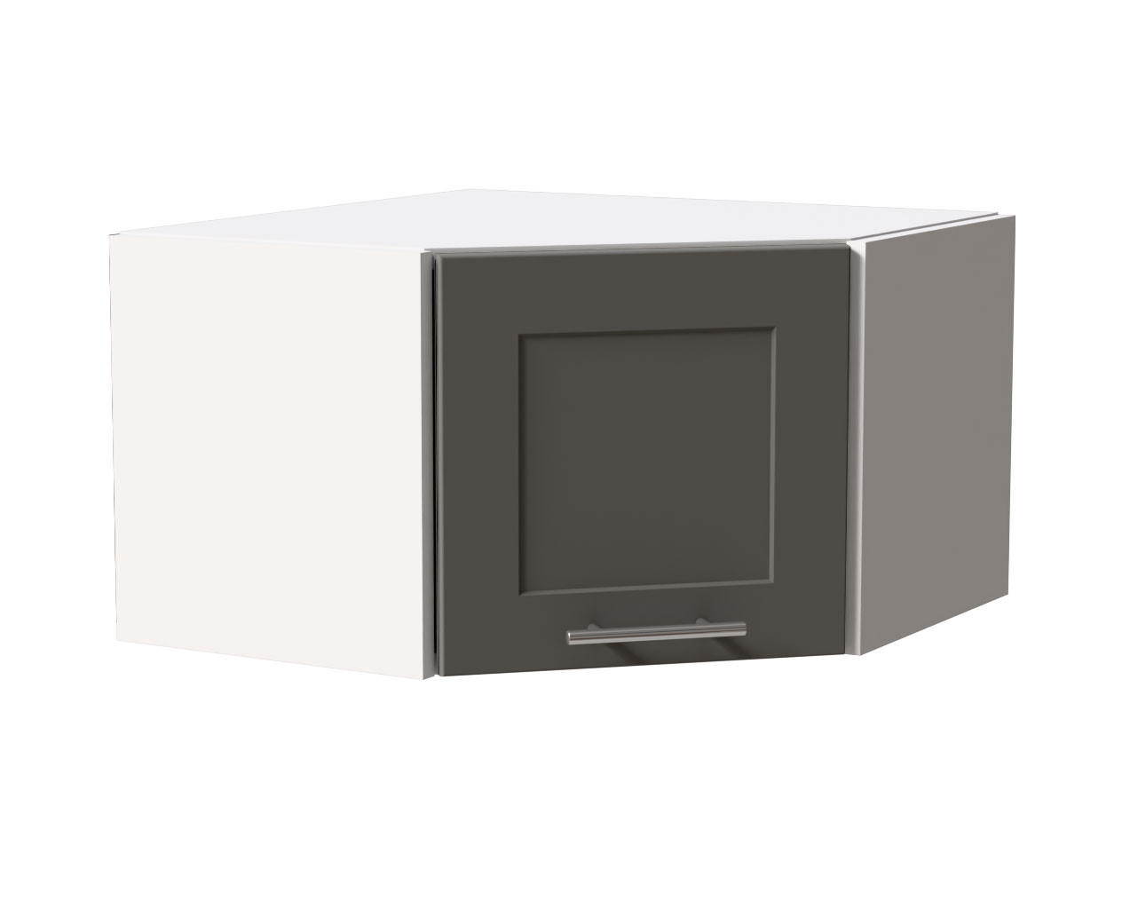 ECKHÄNGESCHRANK Oslo W10/60/36 Weiß / Dust Grey Matt 60 / 60 / 36cm - Weiß/Grau, Holz/Holzwerkstoff (60/36/60cm) - Feldmann-Wohnen