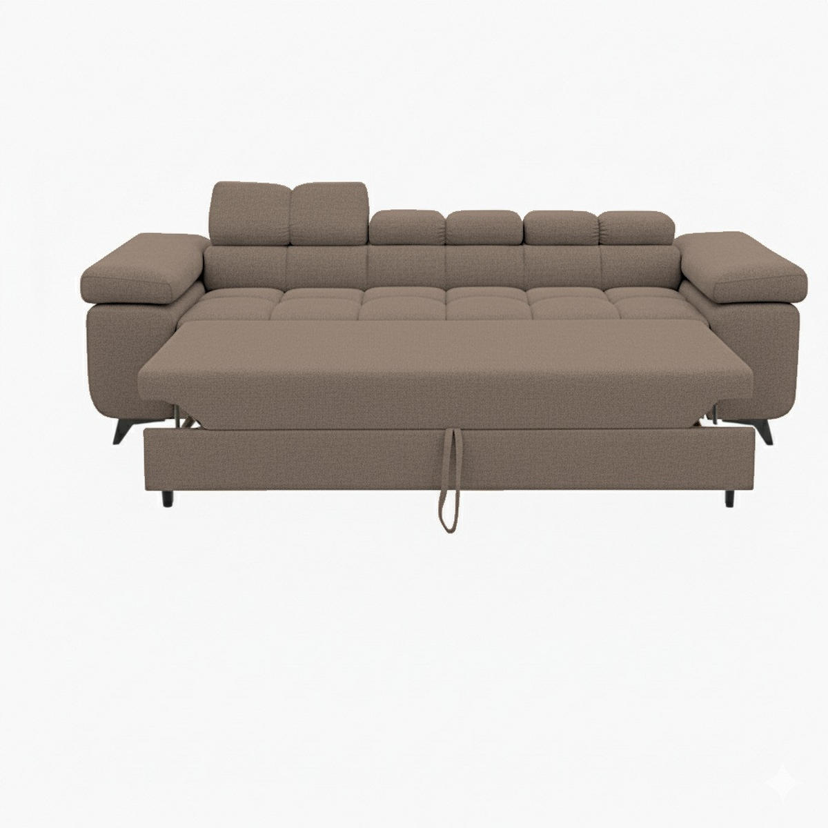 SCHLAFSOFA FJORD, 2-sitzer, verstellbarer Kopfstütze, braun - Braun, Textil (260/90/97cm) - KS Home Concept