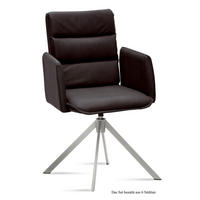 ARMLEHNSTUHL drehbar (6er-Set) Dulsea 52x92x60 Edelstahl/Espresso - Edelstahlfarben/Dunkelbraun, Kunststoff (60/92/52cm) - 58aufmkessel