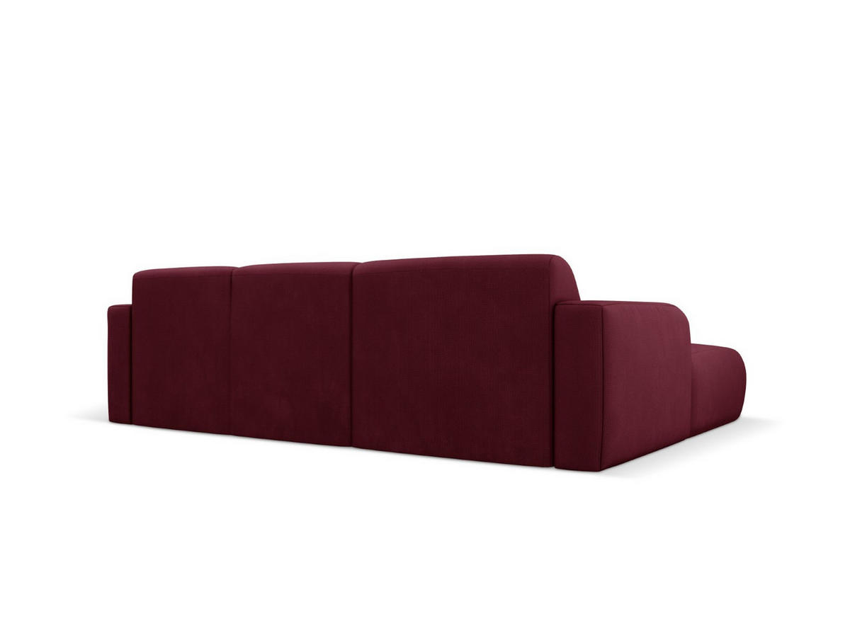 ECKSOFA links Molino aus strukturiertem Stoff burgundfarben 4 Sitzplätze - Bordeaux, Textil (170/250cm) - Micadoni