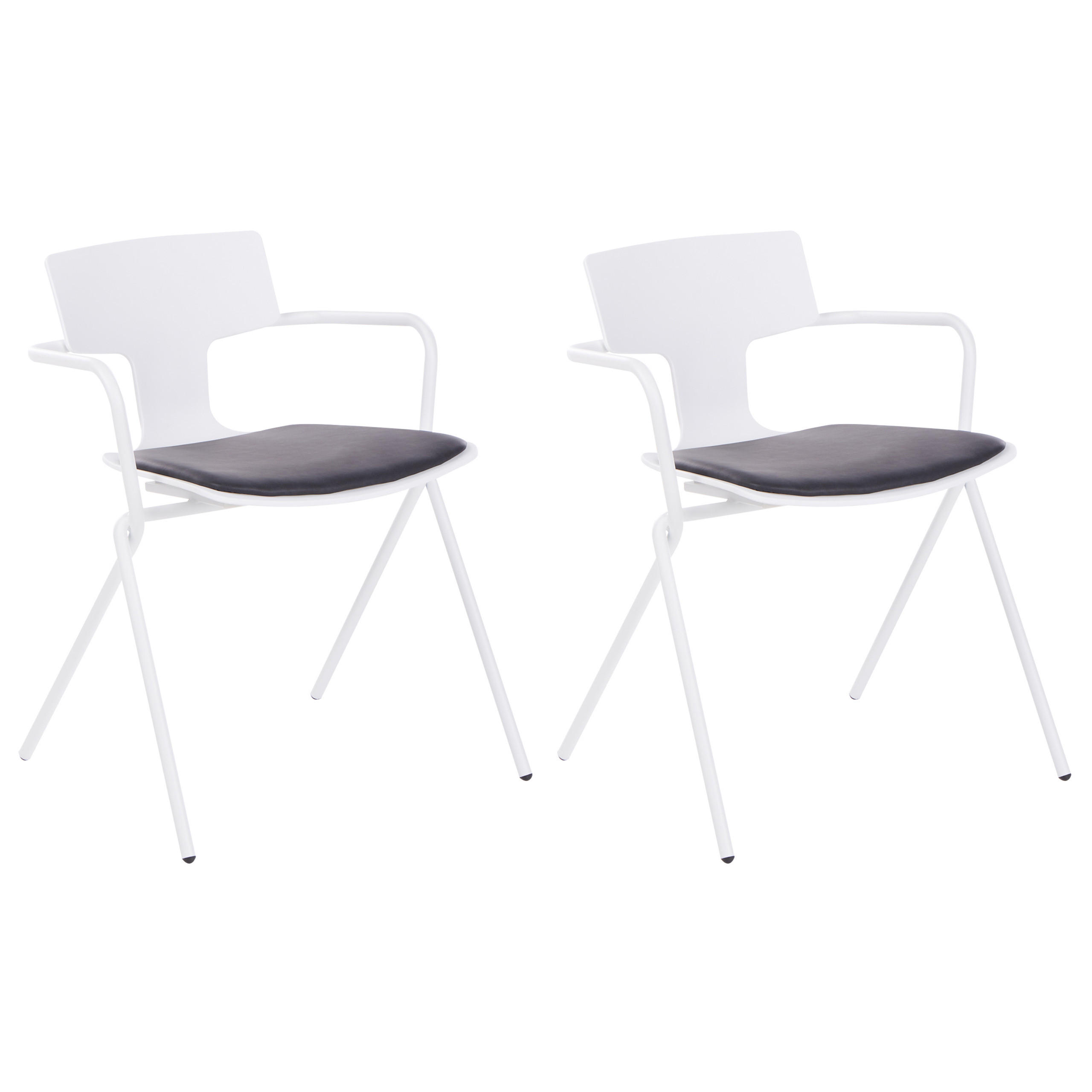 ESSZIMMERSTUHL 2er-Set Weiß Manson - Schwarz/Weiß, Kunststoff (54/70/50cm) - Beliani