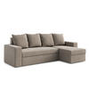 ECKSOFA L Form Climpy Hellbraun 242/145/98 cm – mit Schlaffunktion und Bettkasten - Hellbraun/Hellgrau, Kunststoff/Textil (242/145cm) - AX Living