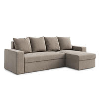 ECKSOFA L Form Climpy Hellbraun 242/145/98 cm – mit Schlaffunktion und Bettkasten - Hellbraun/Hellgrau, Kunststoff/Textil (242/145cm) - AX Living