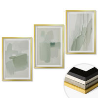 WANDBILDER 3er Set - 40x60 cm Goldrahmen - Abstrakte Aquarellmuster - Goldfarben, Kunststoff (40/60cm) - ArtPrintCave