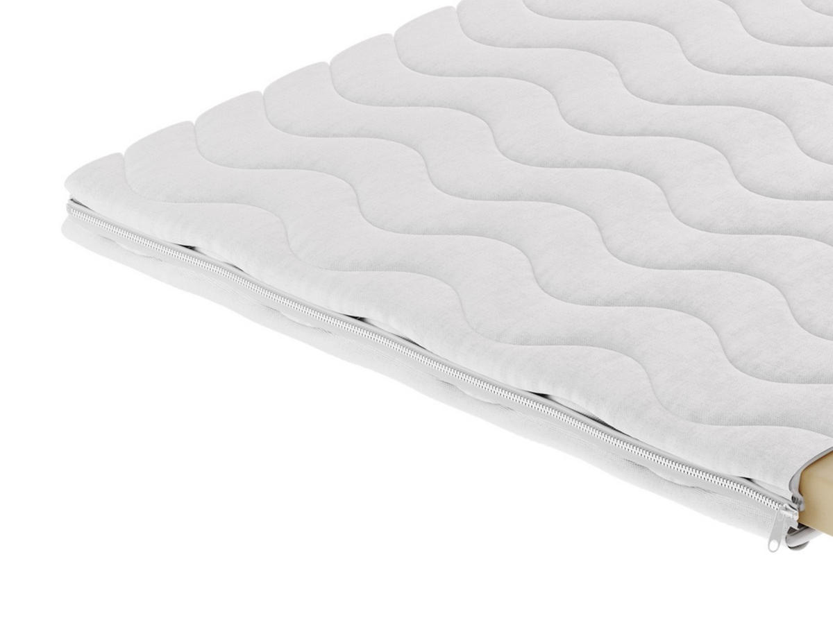 KALTSCHAUMMATRATZE TOPPER VELVION VISCO 200x200, H1, Höhe ca.: 5 cm - Weiß, Textil - MASSENO