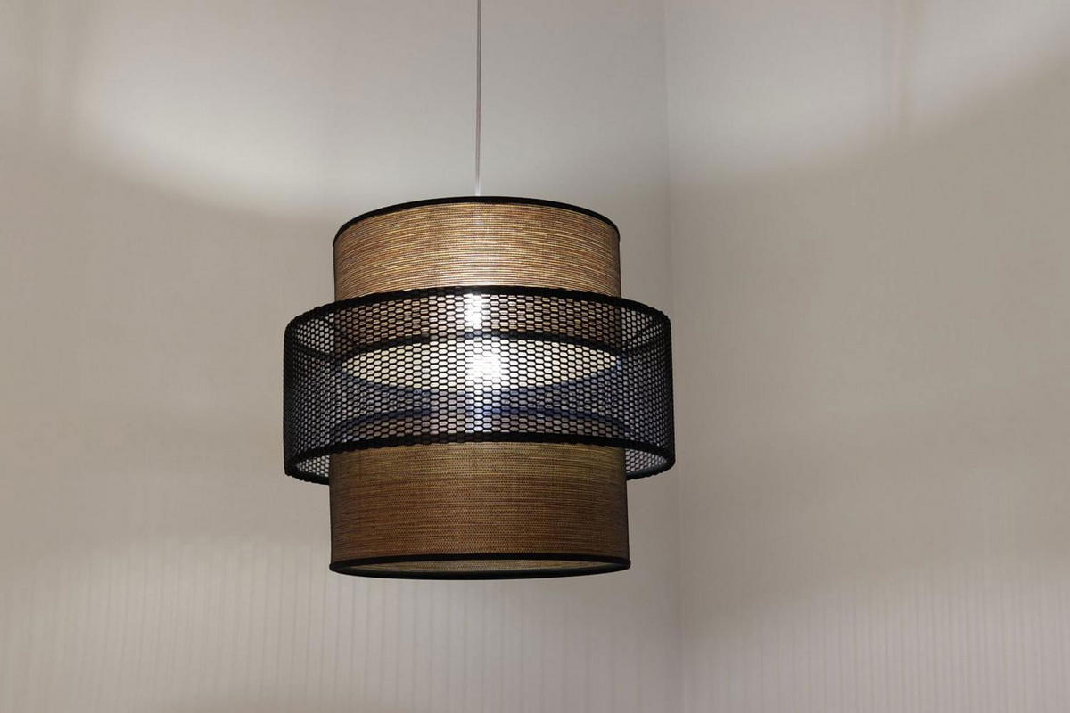 HÄNGELEUCHTE Schwarz 40/35 cm - Braun, Kunststoff (40/1/35cm) - ONZENO