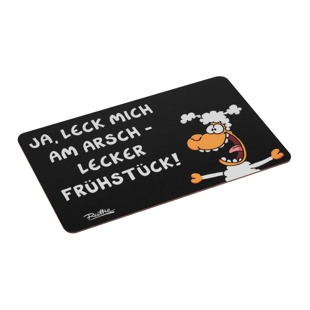 BRETTCHEN Ralph Ruthe Ja, leck mich am Arsch lecker Frühstück Schwarz 14,5 x 23,5 cm - Multicolor, Kunststoff (14.5/23.5cm) - United Labels