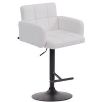 BARHOCKER Lausanne, Gestell schwarz, Kunstleder weiß, - Schwarz/Weiß, Kunststoff/Textil (60/100/56cm) - TPFLiving