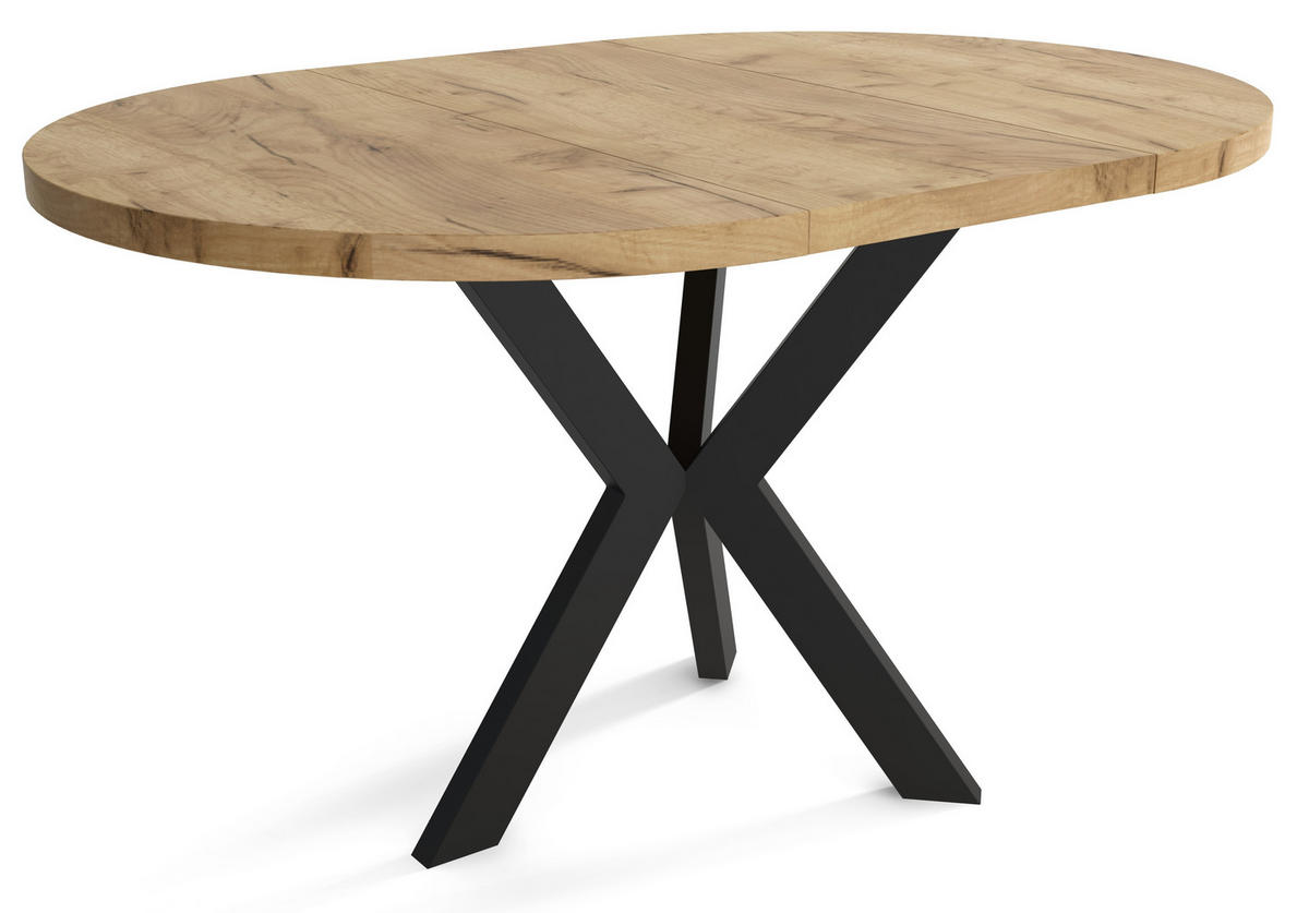 TISCH Schwarz IDA Ausziehbar 100/140 cm - Multicolor/Schwarz, Holzwerkstoff (140/100/75cm) - Sepro Meble