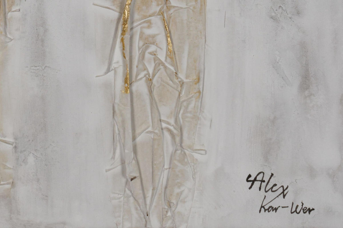 ACRYLBILD HANDGEMALT 60/90 cm - Schwarz/Grau, Holz/Textil (60/90cm) - KUNSTLOFT