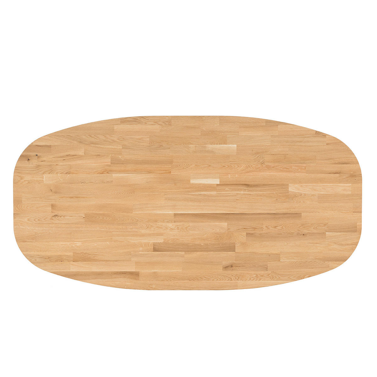ESSTISCH - Eiche massiv, oval - Eichefarben, Holz (90/180/75cm) - home24