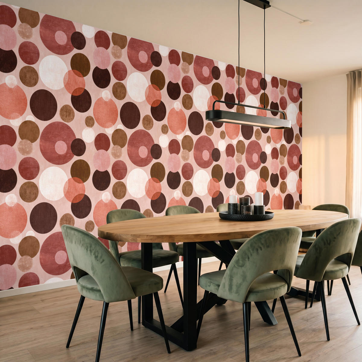 TAPETE - Kreise - Modern - Farbenfroh - 400x200 cm - Multicolor, Papier (400/200cm) - OnlyWow